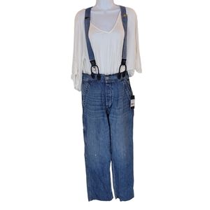 RE/DONE x Hikari High Rise Wide Leg Jeans With Braces Size 27